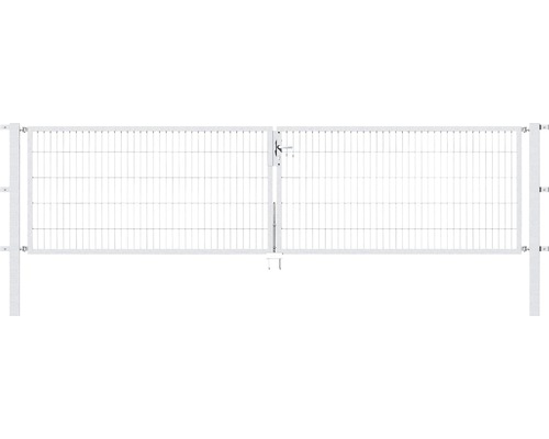 Dubbele poort van metaalgaas, ALBERTS Flexo 400 x 100 cm, inclusief palen van 8 x 8 cm, thermisch verzinkt