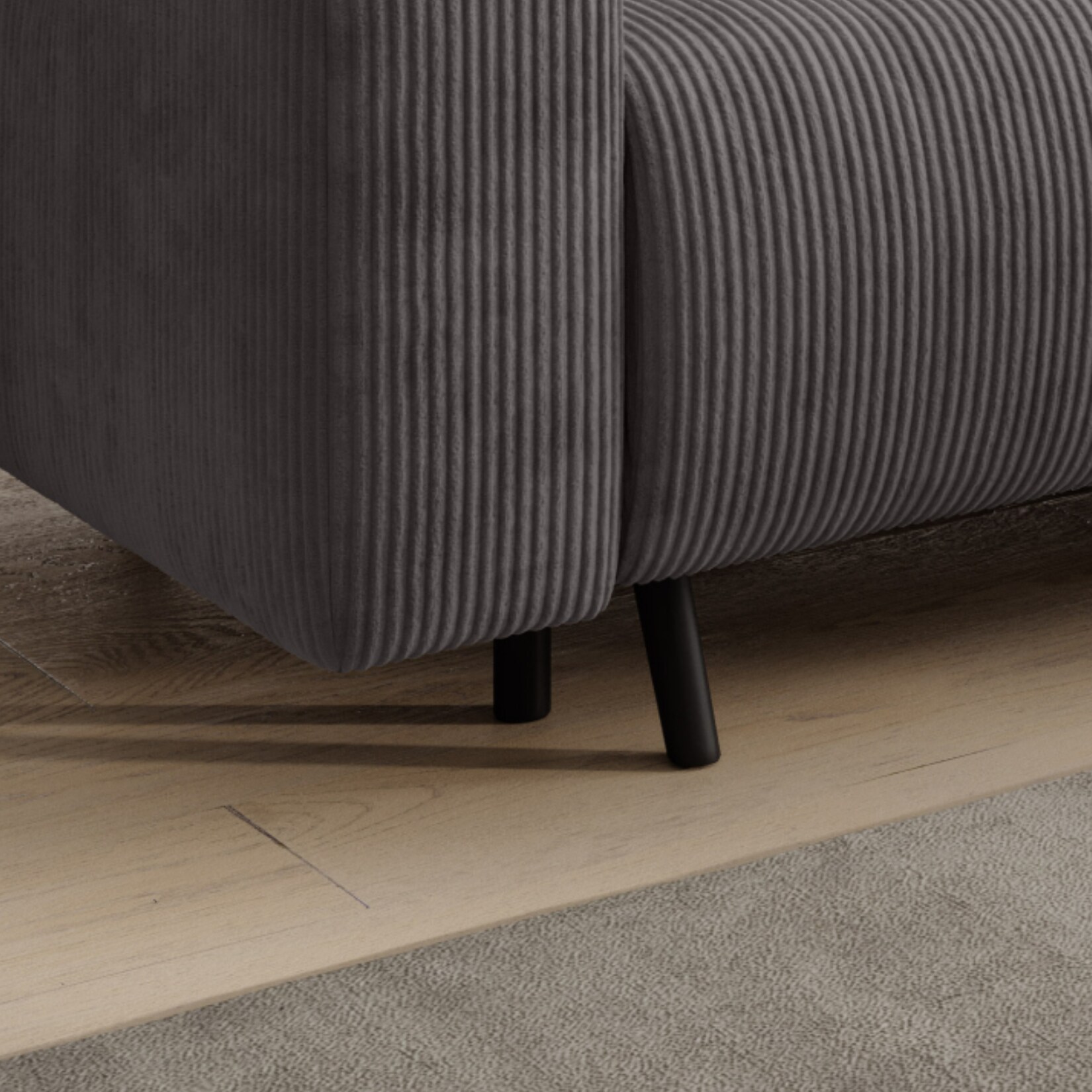 Wohnlandschaft Ecksofa RIMINI Cord Grau