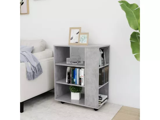 Armoire à roulettes Gris béton 60x35x75 cm Bois d’ingénierie