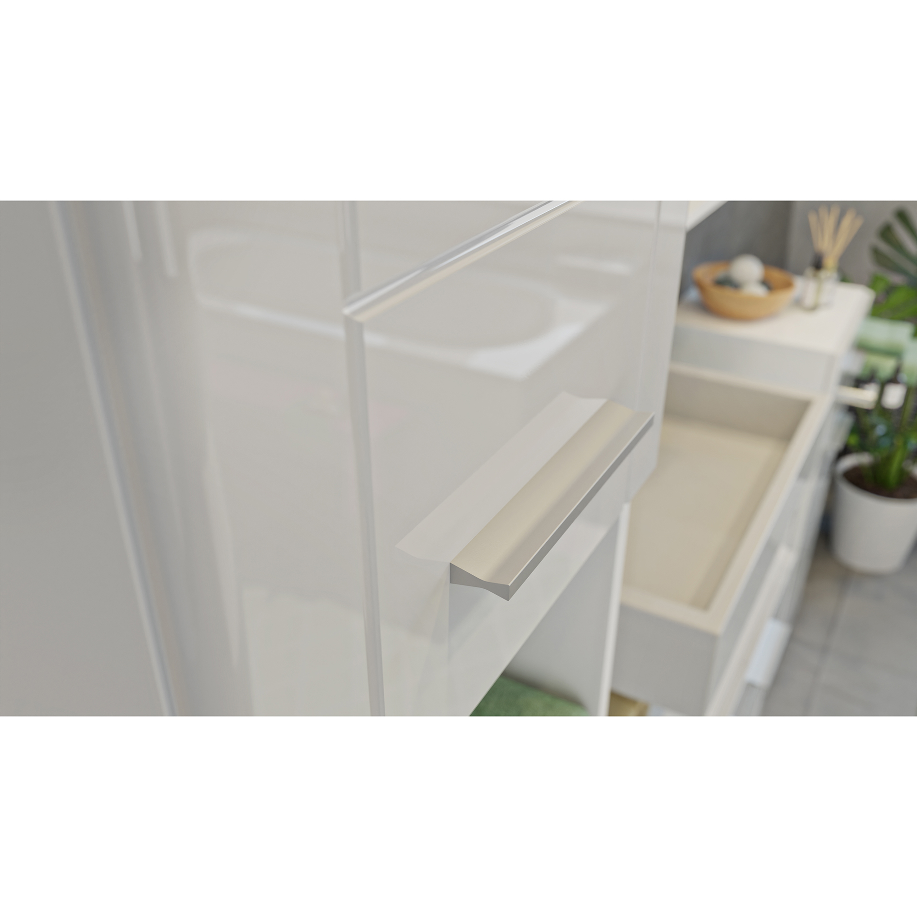 Hochschrank VENICE - weiß Hochglanz-weiß - 190 cm hoch