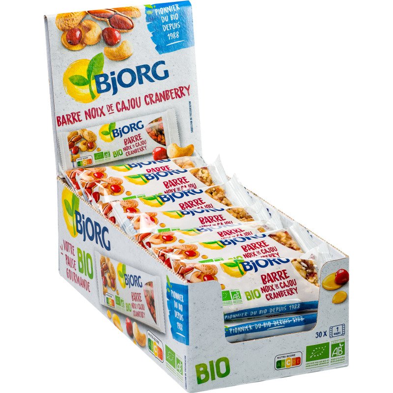Barre noix de cajou cranberry Bio Bjorg - 25 g