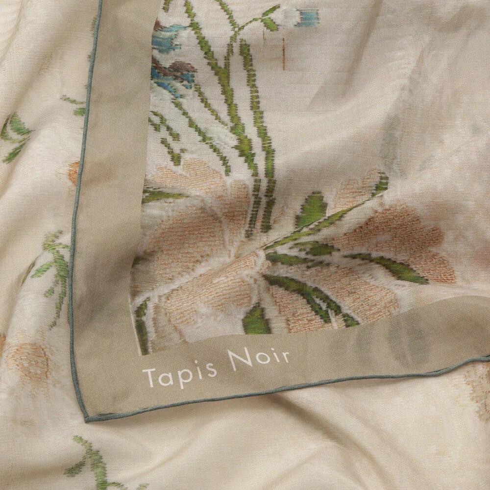 Tapis Noir  Large Light Brocade tørklæde - creme