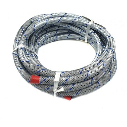 Durite d'essence Brazoline 5 mètres 6x10.5 mm METAL TRESSE GALVANISE BLEU Universel - Gris
