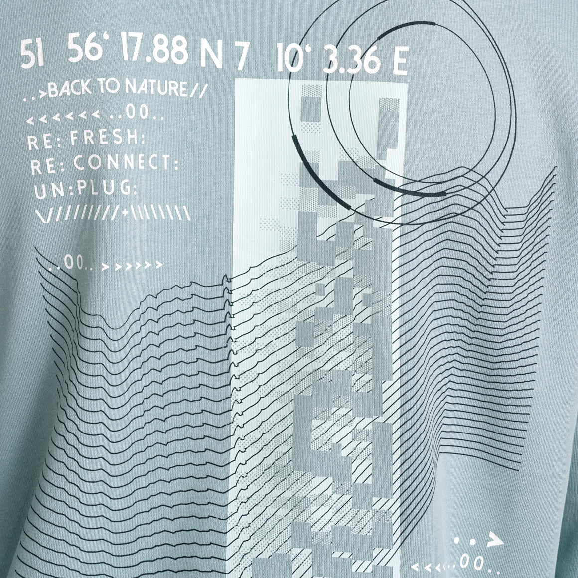VanVaan Denim Herren Sweatshirt mit Backprint türkis