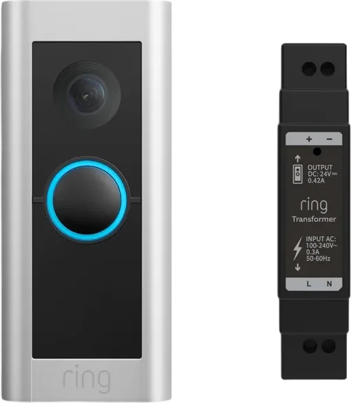 Ring Video Doorbell Pro 2 Nickel Satiné (filaire)   Transformateur Sonnette connectée