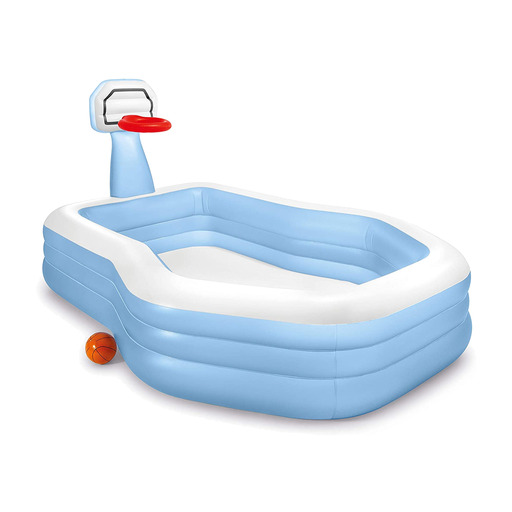 Piscina inflável de 3 tubos, 188x130 cm (capacidade de 682 litros), com cesta e bola.