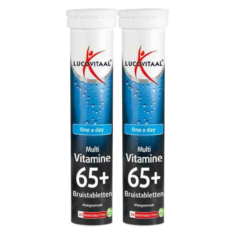 2x Lucovitaal Multi 65+ Bruistabletten Mangosmaak20 bruistabletten