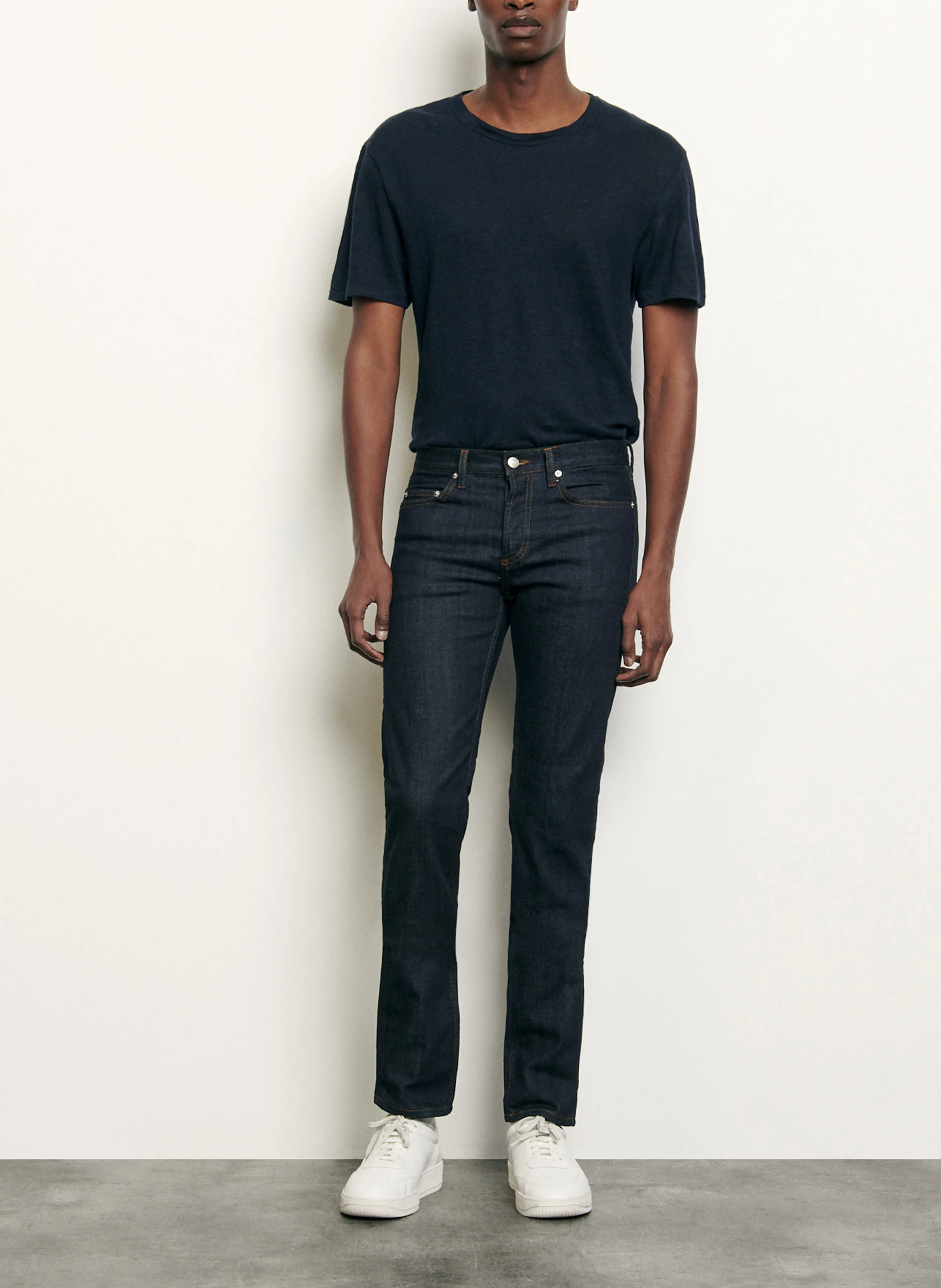 Jean droit en coton | Bleu