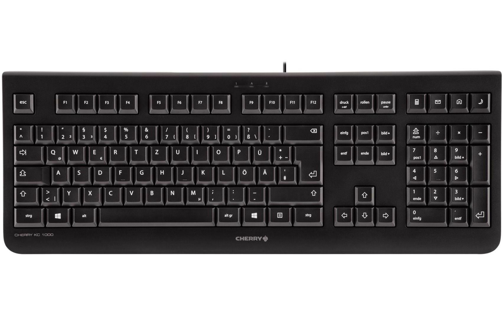 Tastatur KC 1000 SchwarzLeise Kabeltastatur