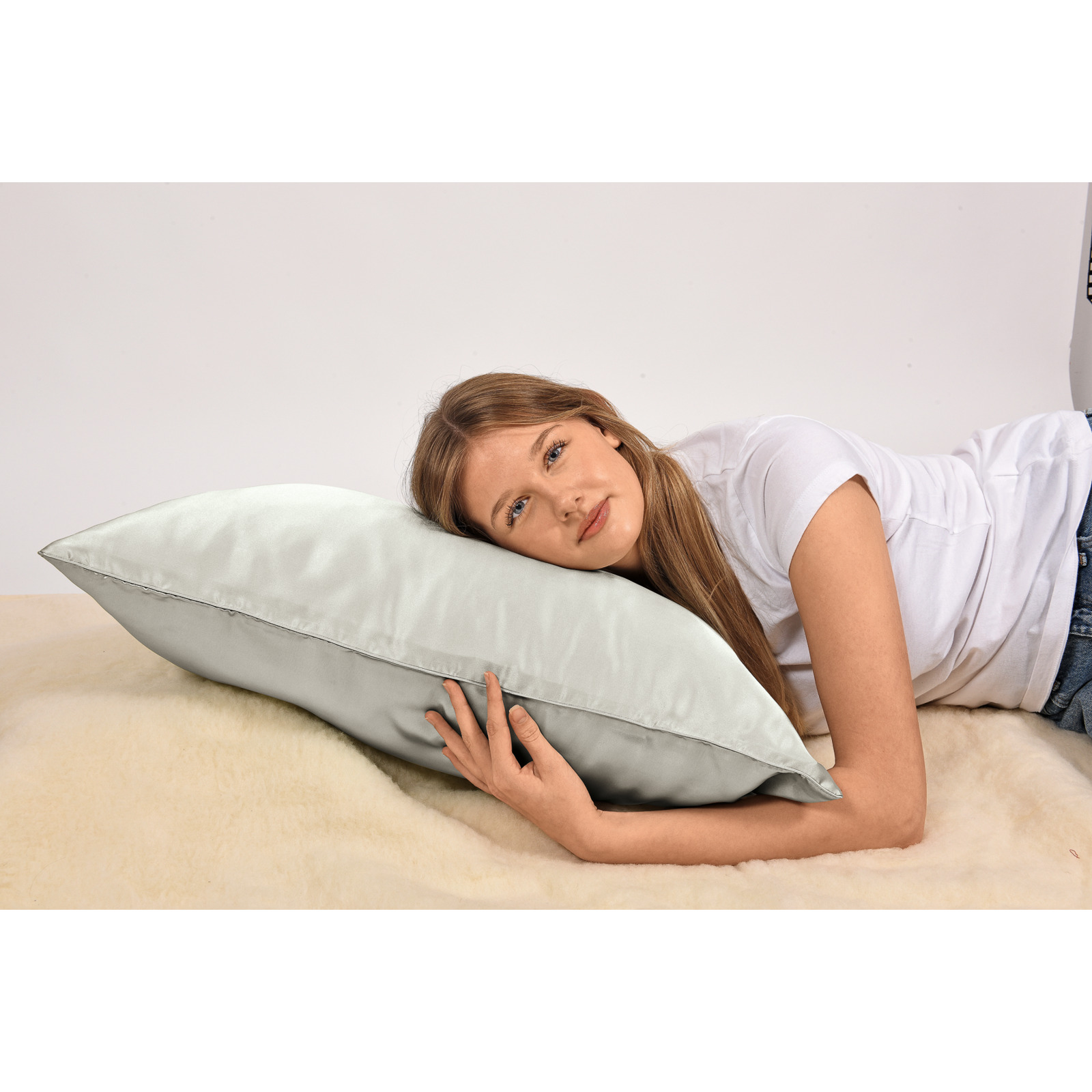 Kissenbezug Beauty Maulbeerseide Polyester 50 x 70 cm offwhite