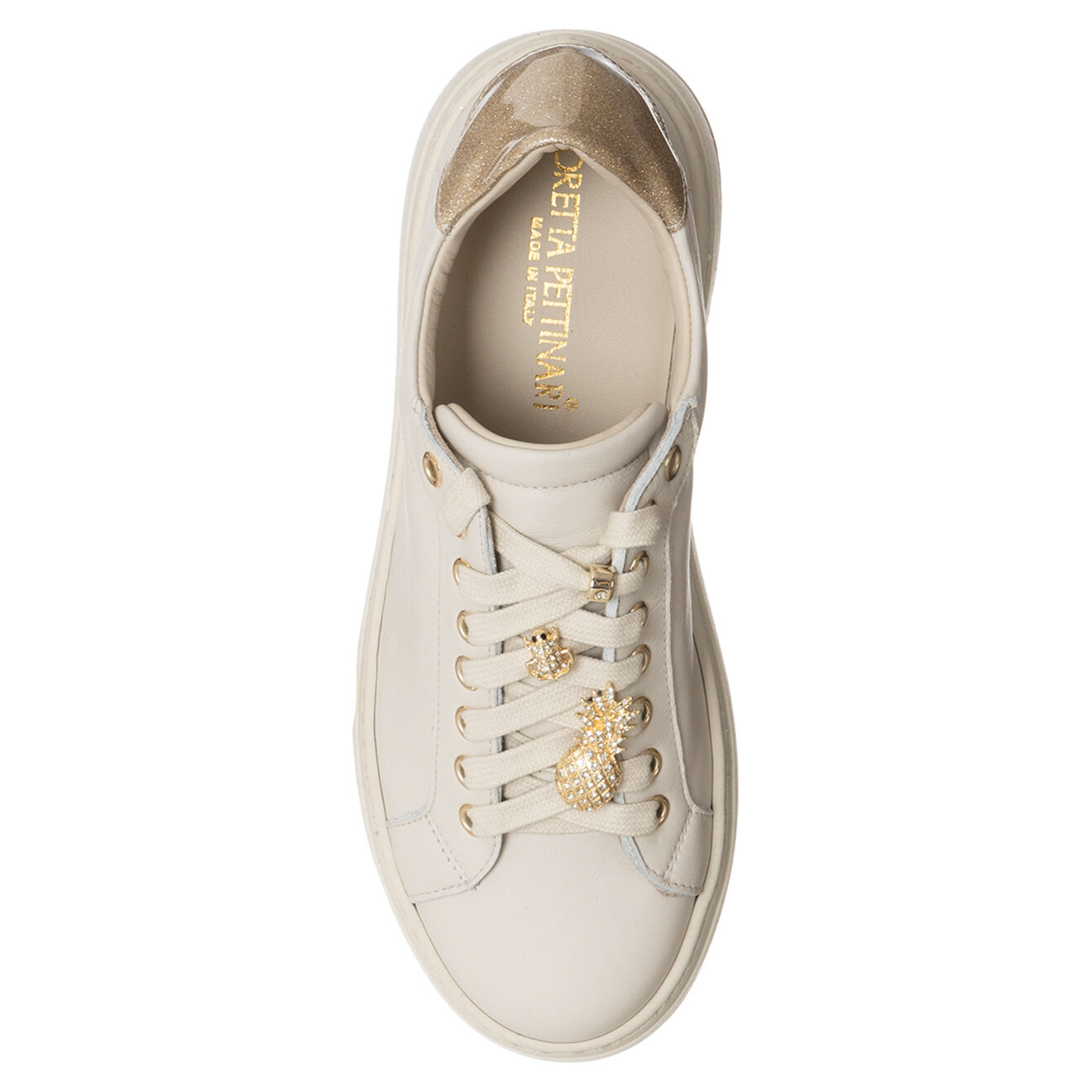 Loretta Pettinari Sneakers en Cuir Maé ivoire