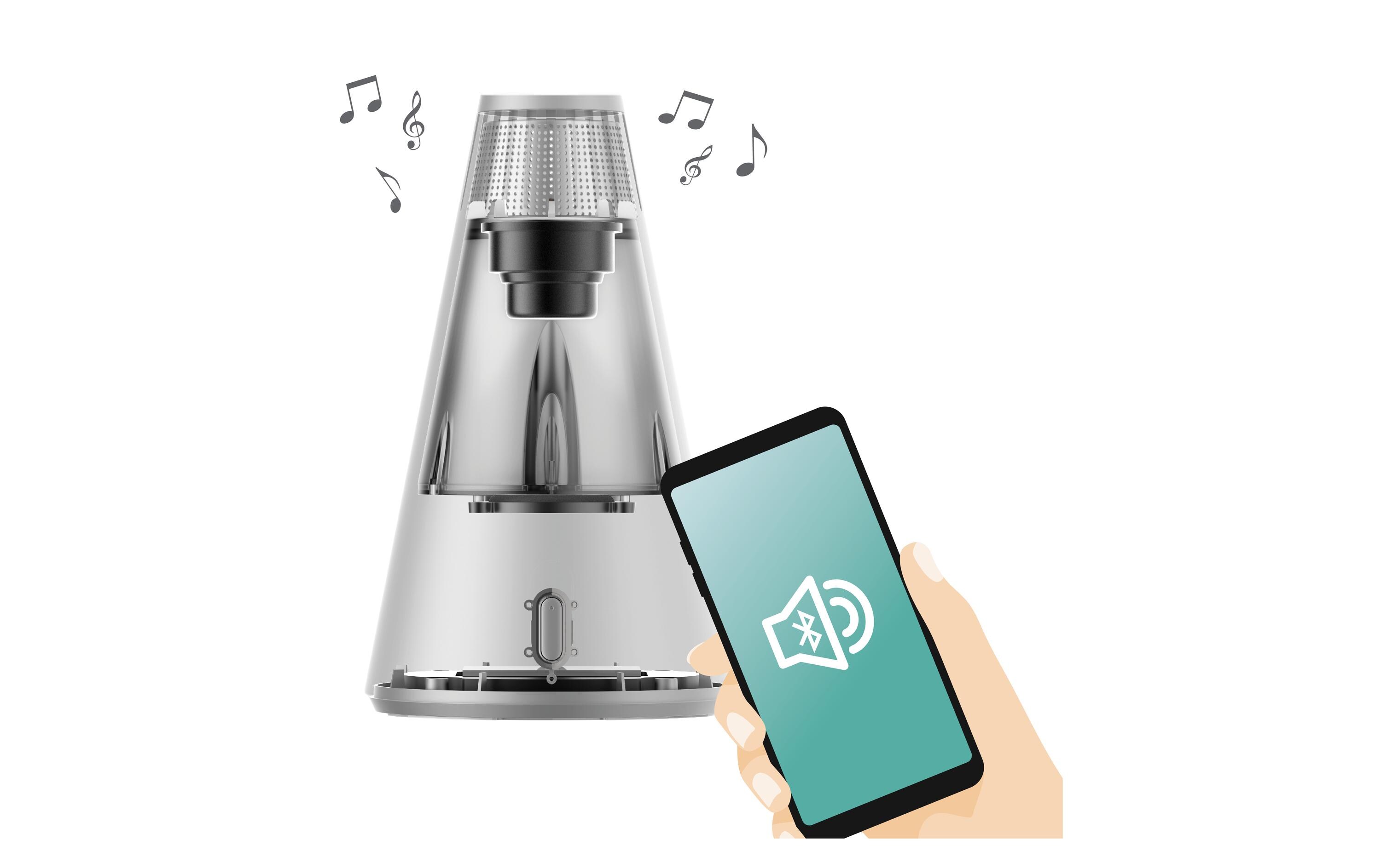 Kosmetikspiegel Music Mirror Weiss<br>LED-Spiegel mit Bluetooth-Lautsprecher