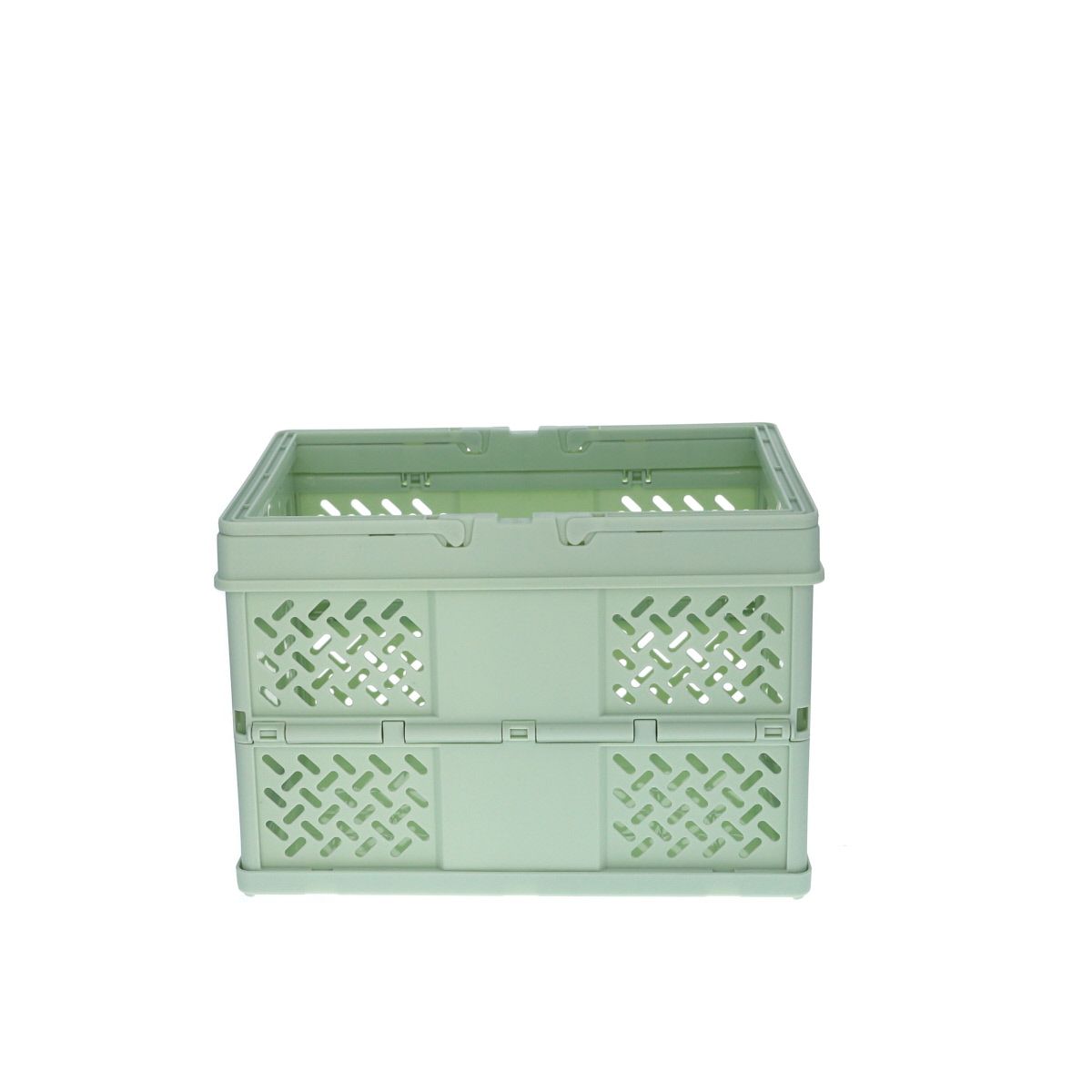 Caisse de rangement pliable en plastique vert Roodoudou