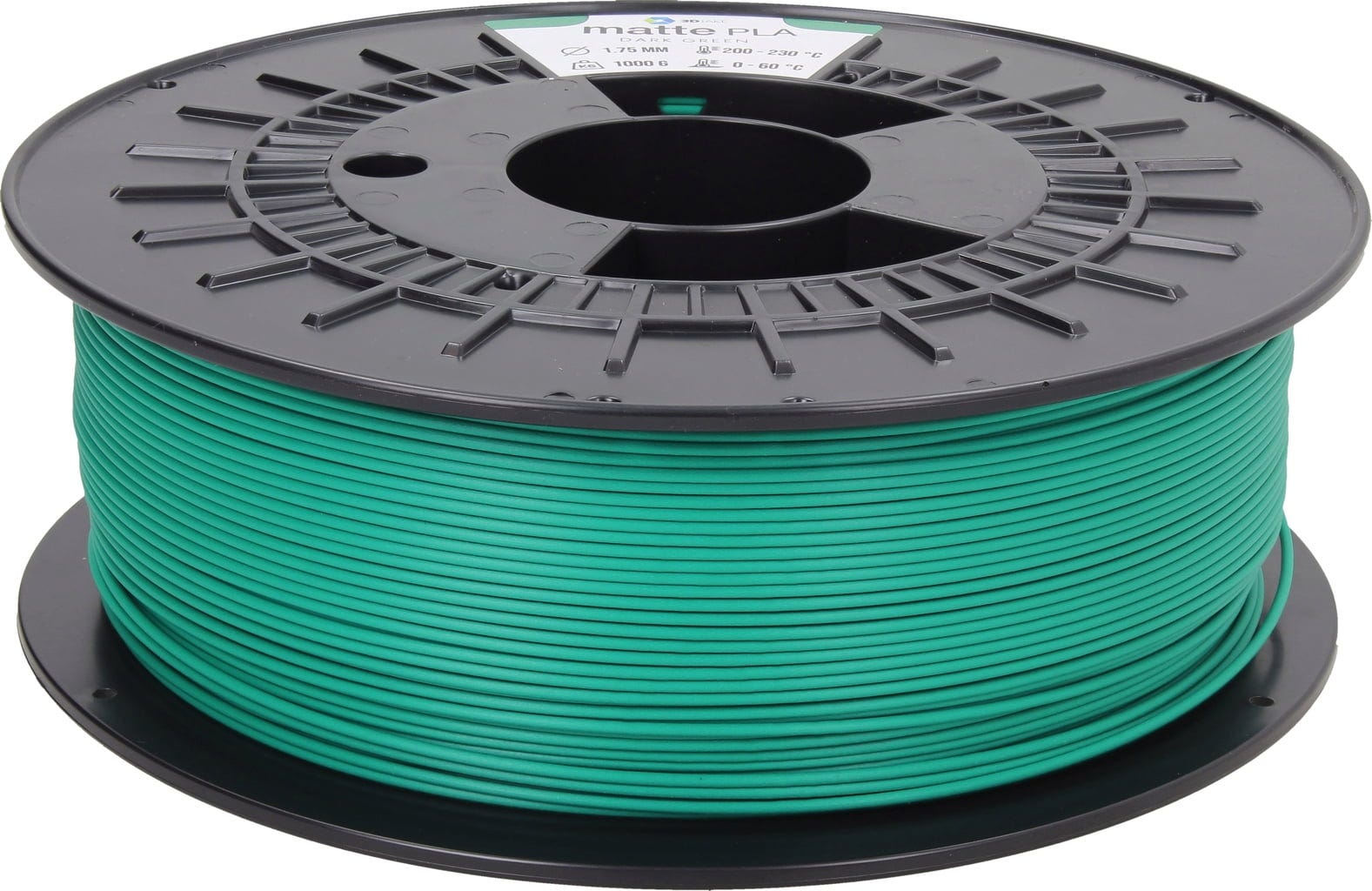 3DJAKE  mattePLA Dunkelgrün, 1,75 mm / 2300 g    Leicht zu druckendes PLA mit mattem Finish in Dunkelgrün
