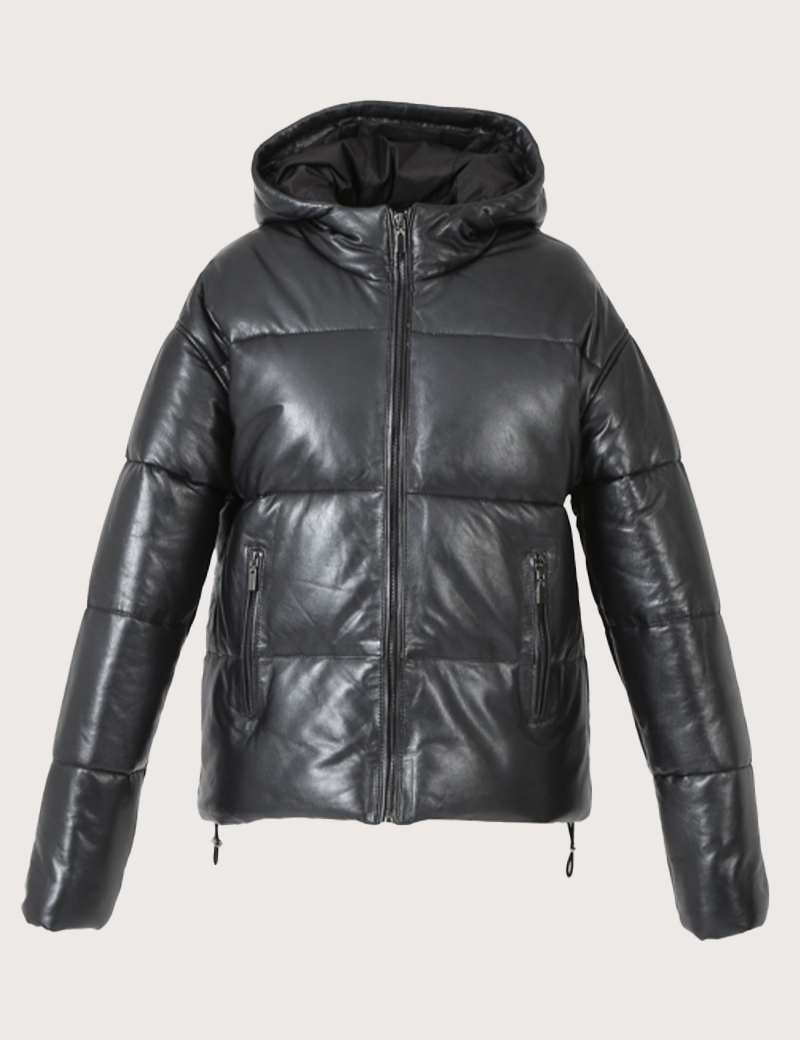 OAKWOOD BLOUSON FEMME CUIR WANDA METAL NOIR
