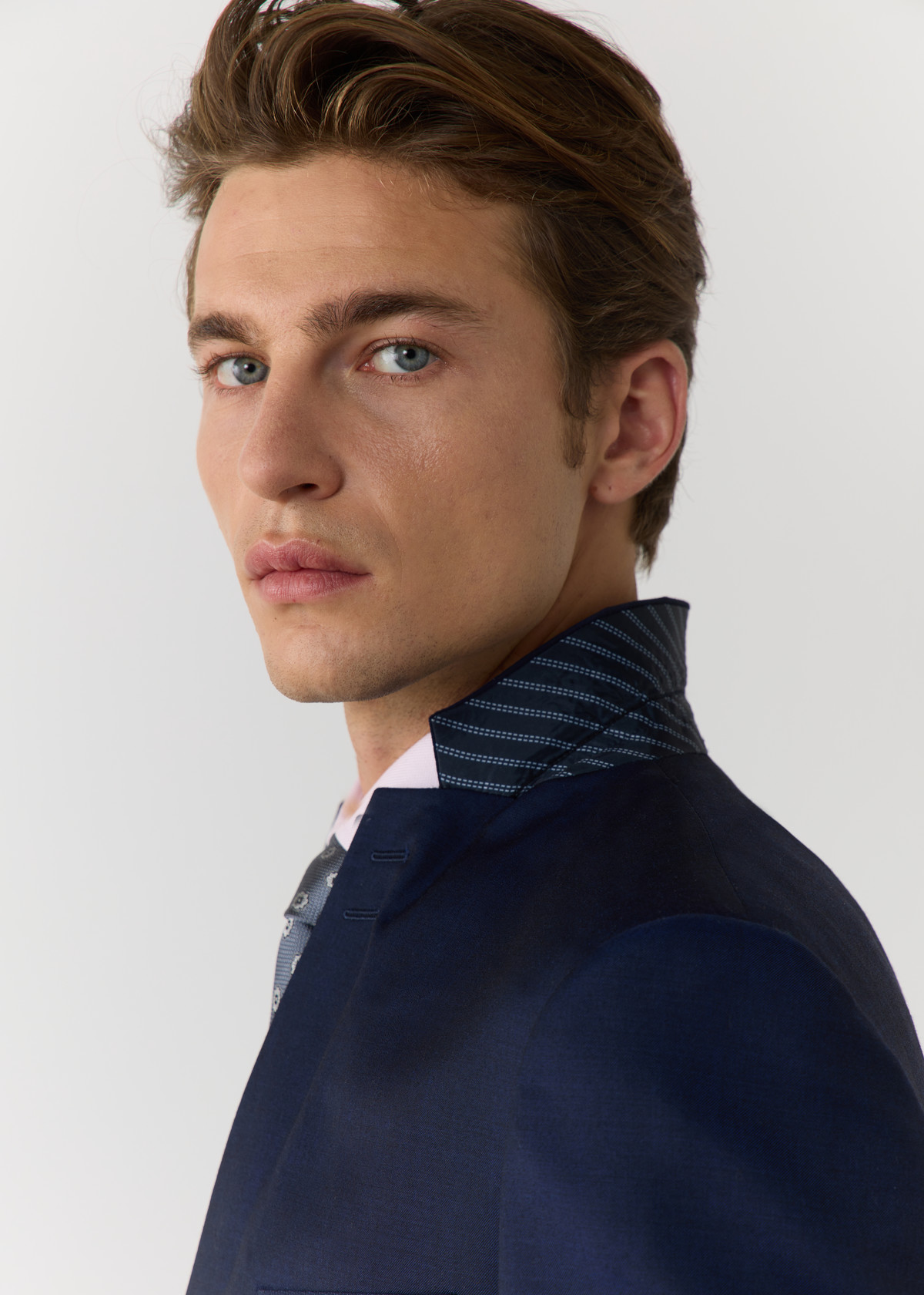 Costume 2 pièces Slim en laine unie bleu indigo