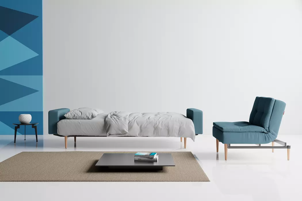 Schlafsofa mit Armlehnen Dublexo Styletto hell