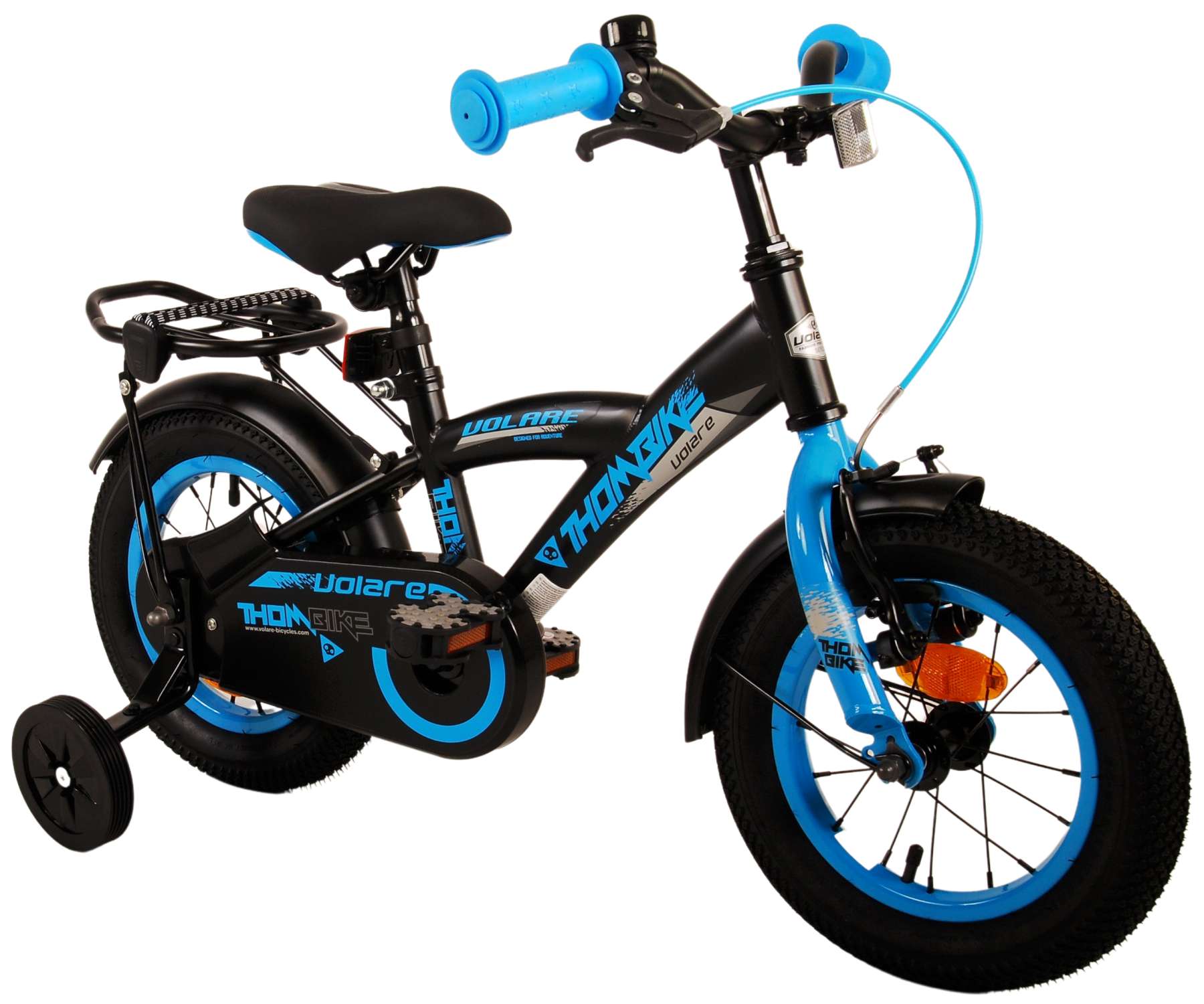 TPFSports Thombike Kinderfahrrad - Jungen - 12 Zoll - Rücktritt + Handbremse - Schwarz/Gelb