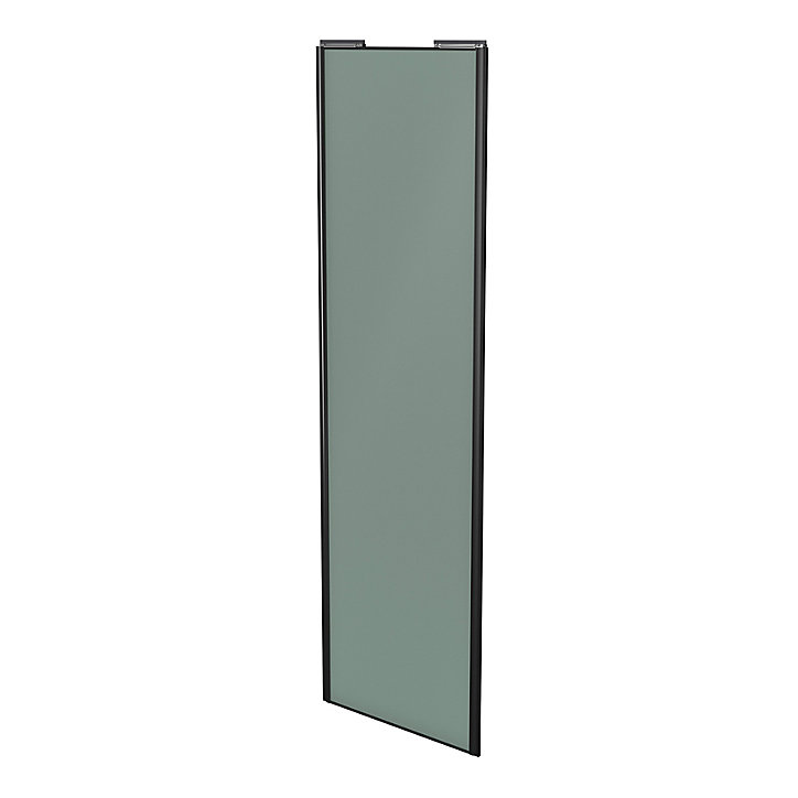 Porte de placard coulissante vert de gris profil noir GoodHome Arius H. 248,5 x L. 77.2 cm + amortisseurs