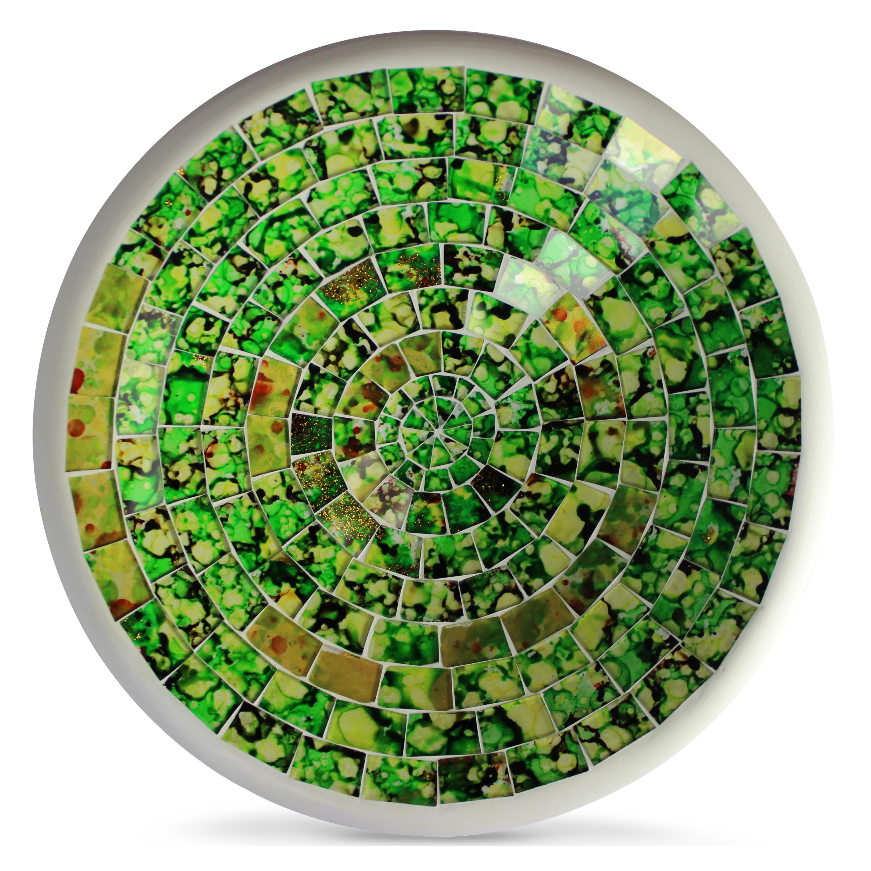 Glasmosaikteller 'Brazil', grün/gelb von fischer's lagerhaus