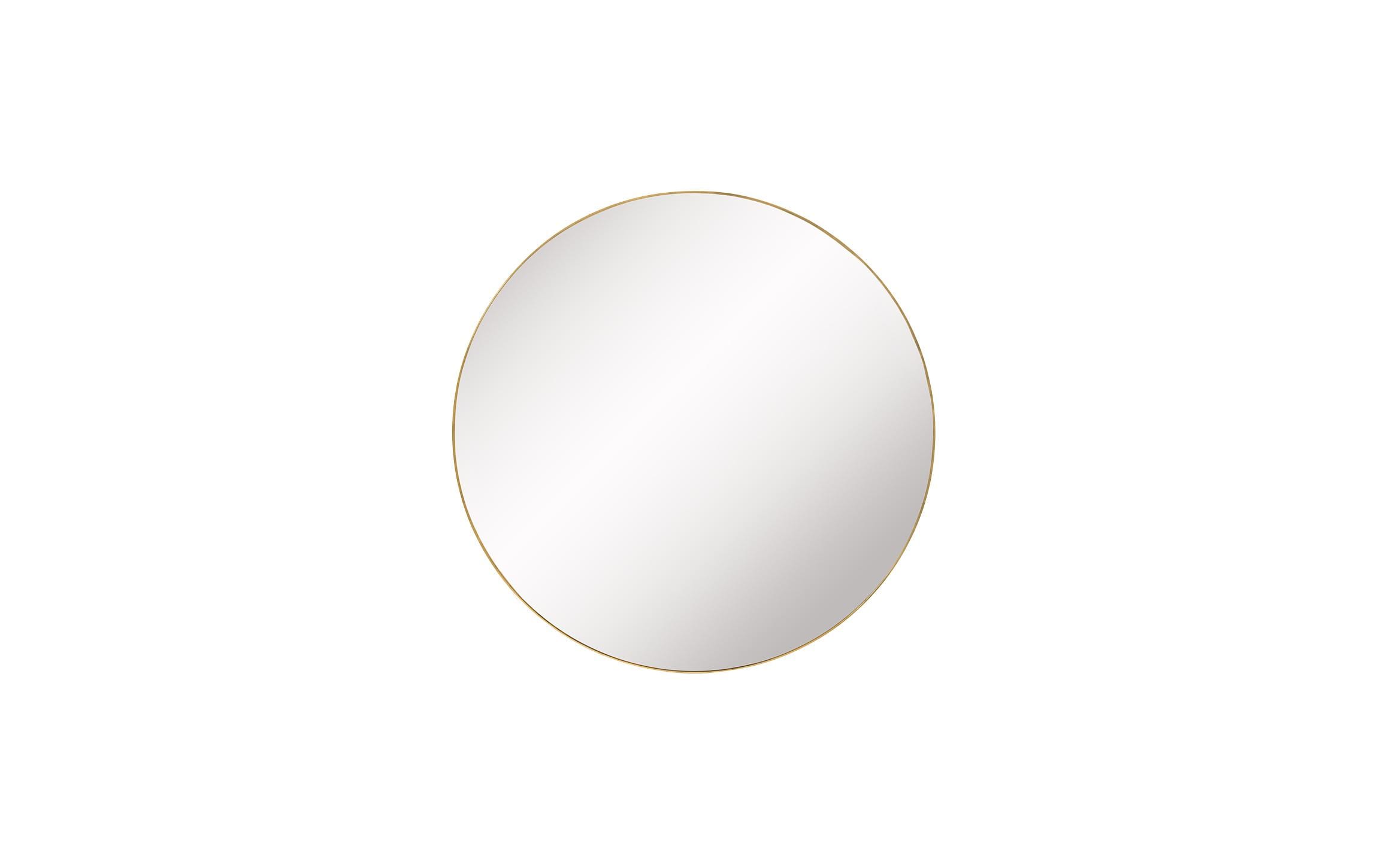 Spiegel Ø 59 cm, GoldSchlichter runder Wandspiegel mit goldenem Rahmen