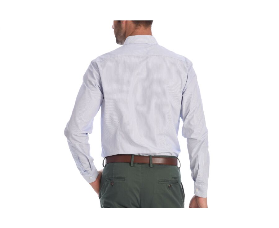 Chemise blanche coton rayures bleues - CLÉMENT
