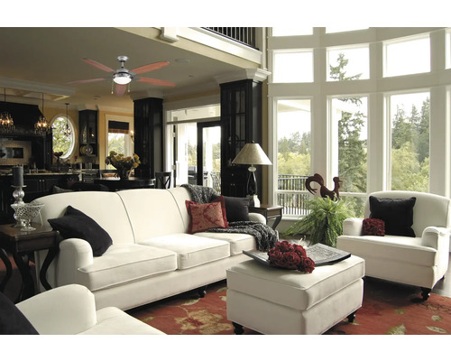 Madeira Morgien 60W plafondventilator - zonder lamp, 47,9 dB(A), uitbreidbaar met afstandsbediening, Ø 132 cm, nikkel, zomer- en winterstand