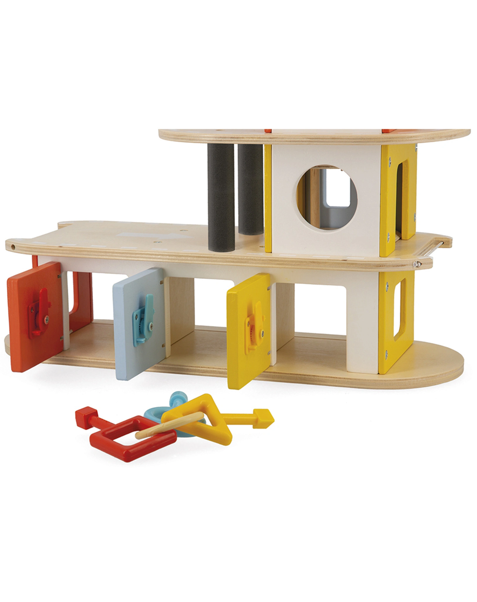 Holz-Parkhaus BOLID in bunt
