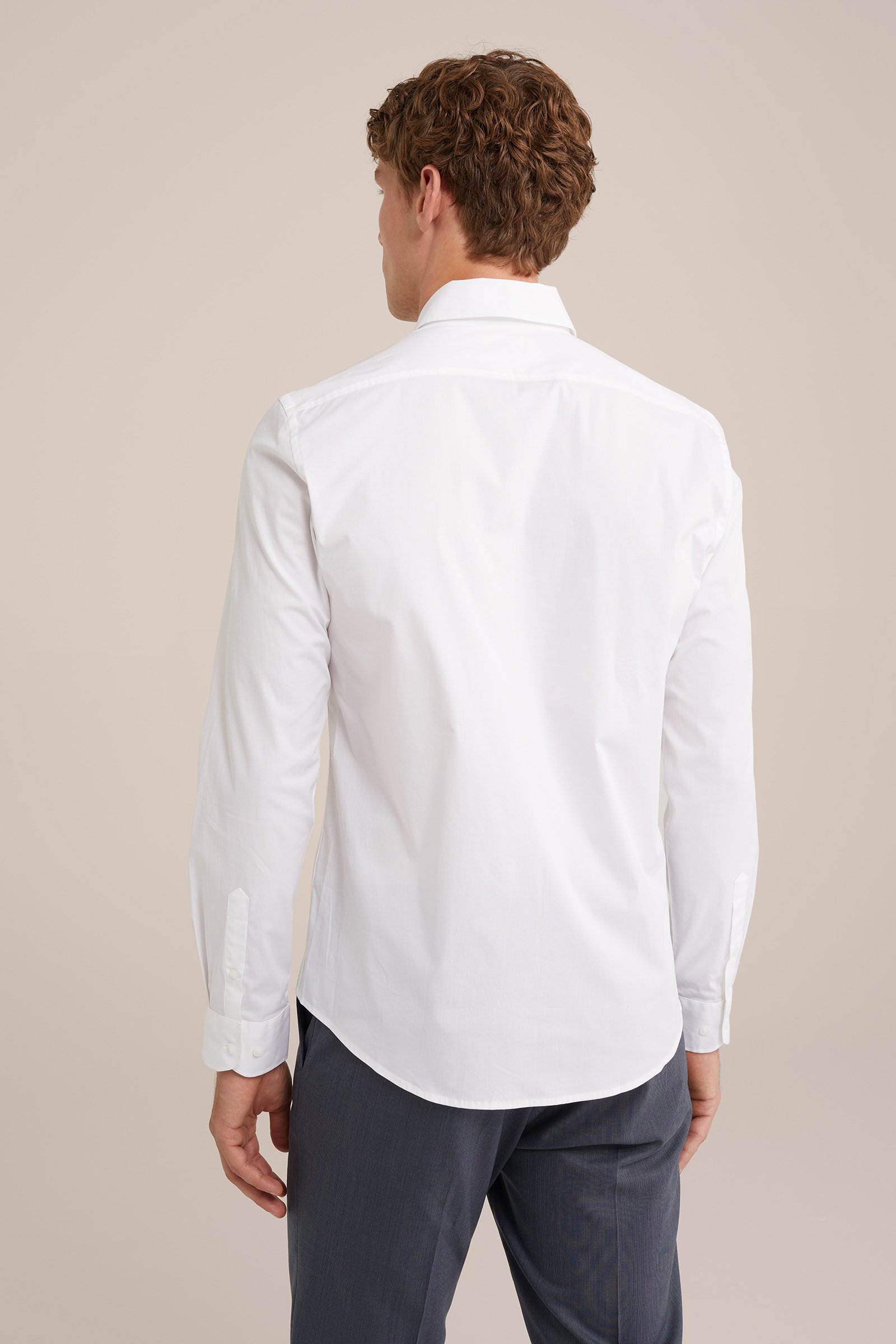 anti-odour overhemd met stretch Fundamentals Wit
