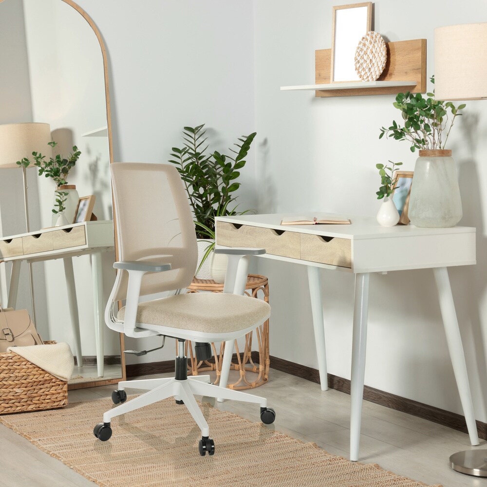 Home Office Bürostuhl PROFONDO ECO W Stoff/Netzstoff mit Armlehnen hjh OFFICE