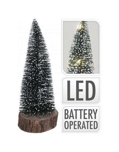 Homestyle Kerstboom Met Led - Kunstkerstboom - 9.5x9.5x25 cm Groen