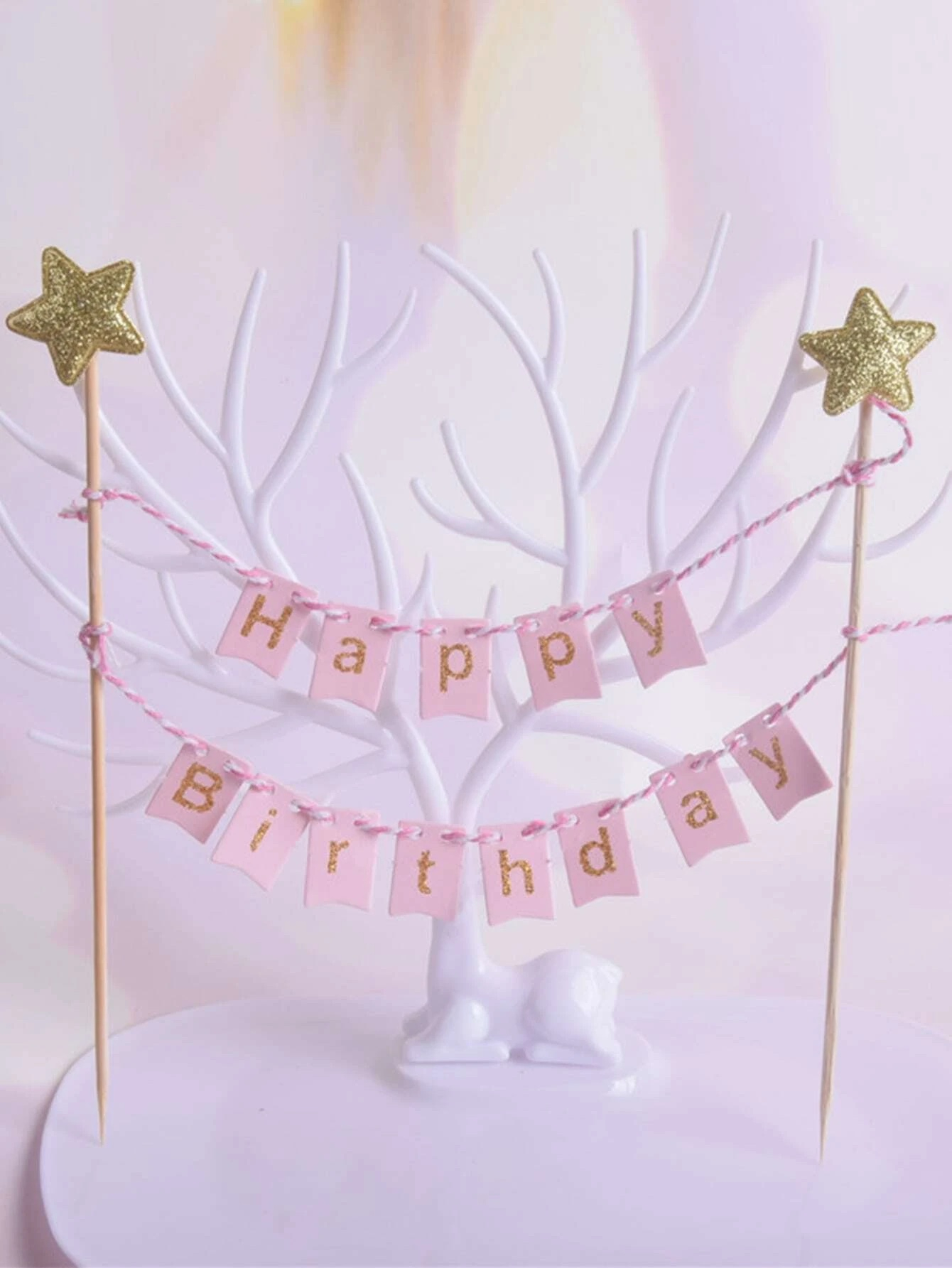Kuchenstecker Happy Birthday Banner Tortenstecker Topper Dekoration für Torten / Kuchen - Blau