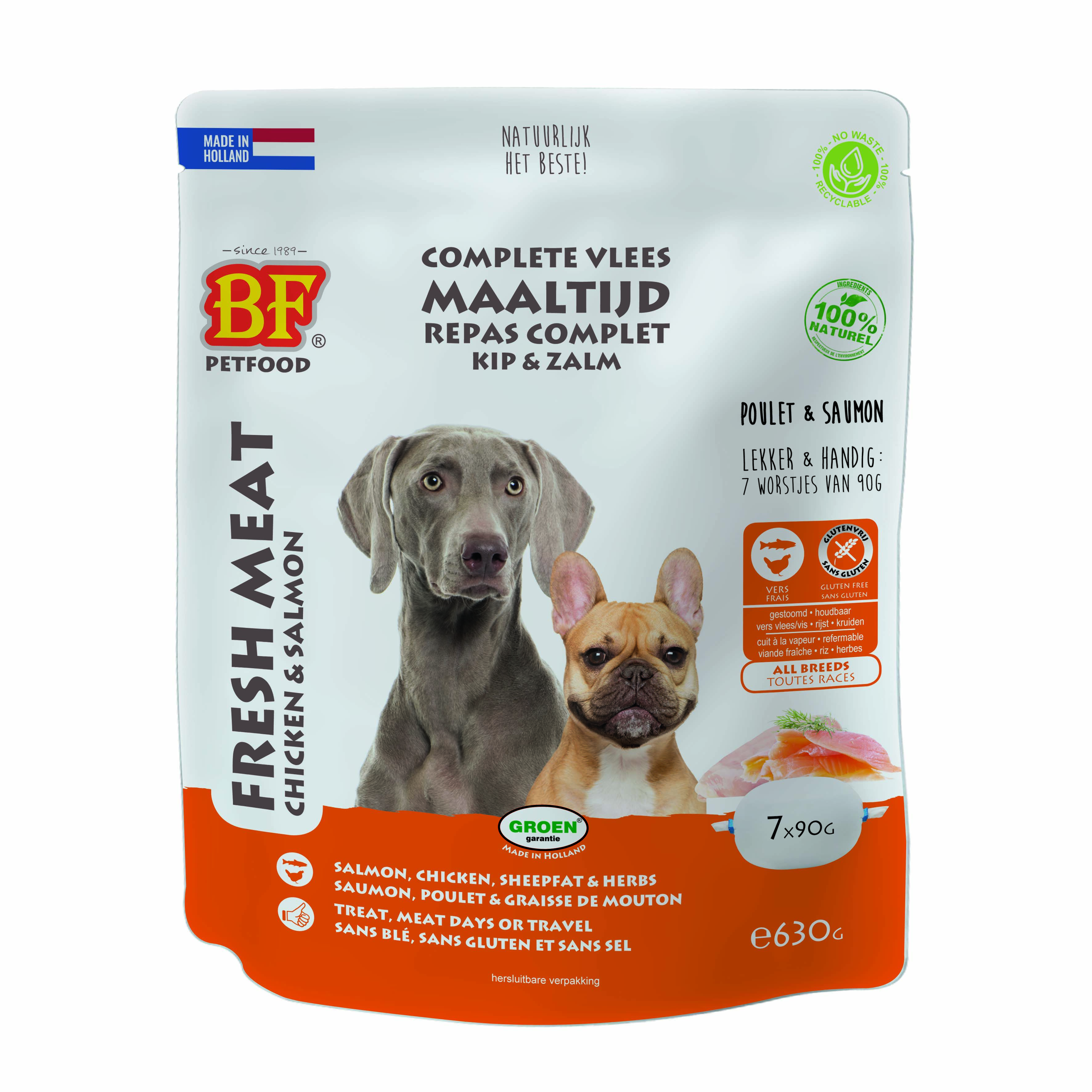 BF Petfood Vleesvoeding - Hondenvoer - Zalm - 630 Gram - zalm