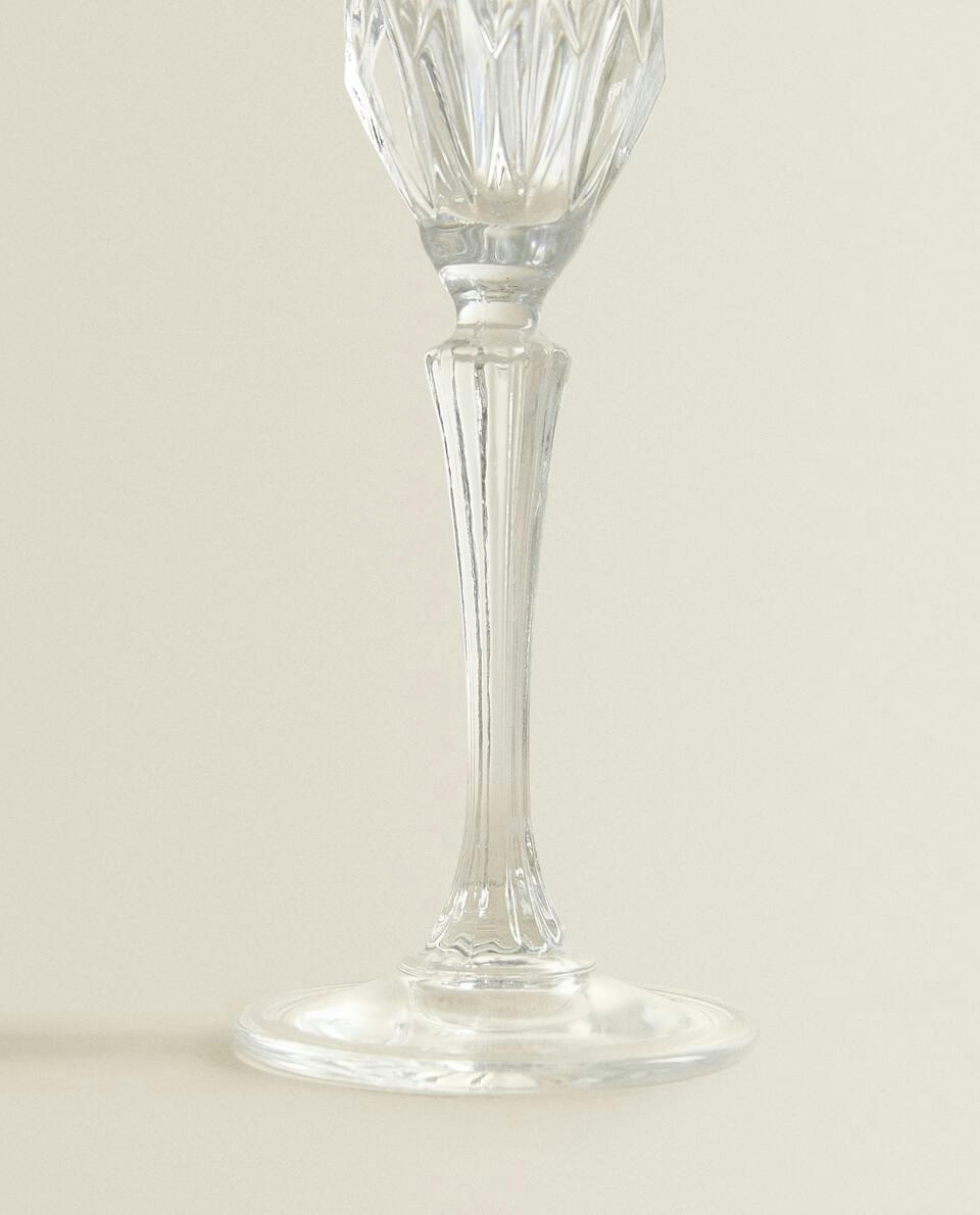 TAÇA DE VINHO DE CRISTAL LAPIDO