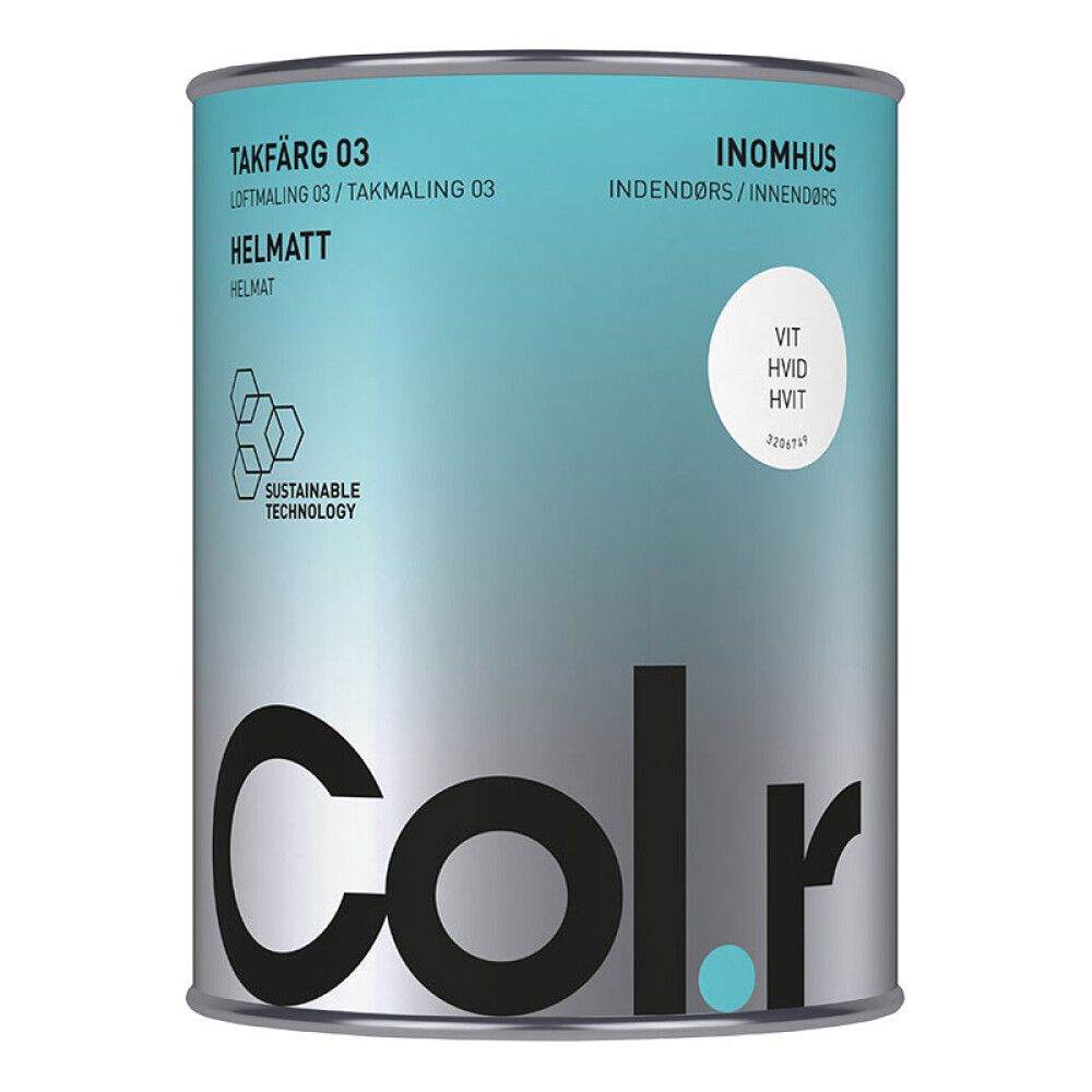 TAKMALING COL.R INDOOR1L HELMATT HVIT