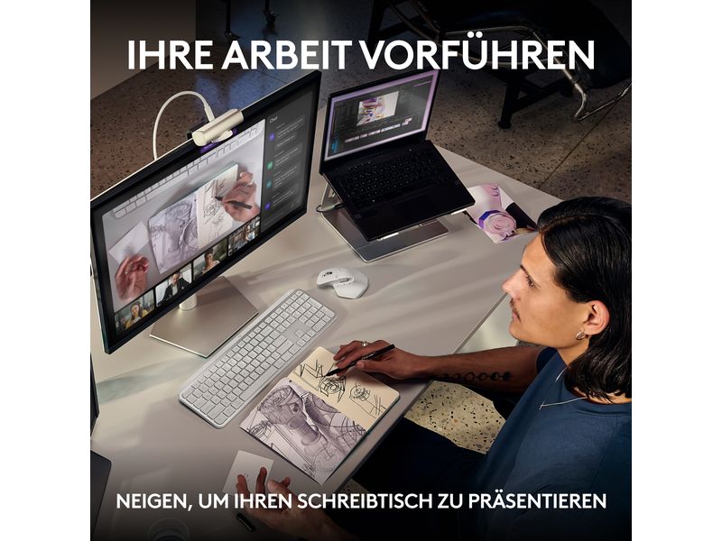 Logitech Webcam MX Brio 4K Graphite 4K-Webcam mit KI-gesteuerten Funktionen und erstklassiger Bildqualität