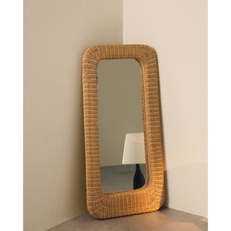 Miroir en rotin Zilna 58 x 120 cm