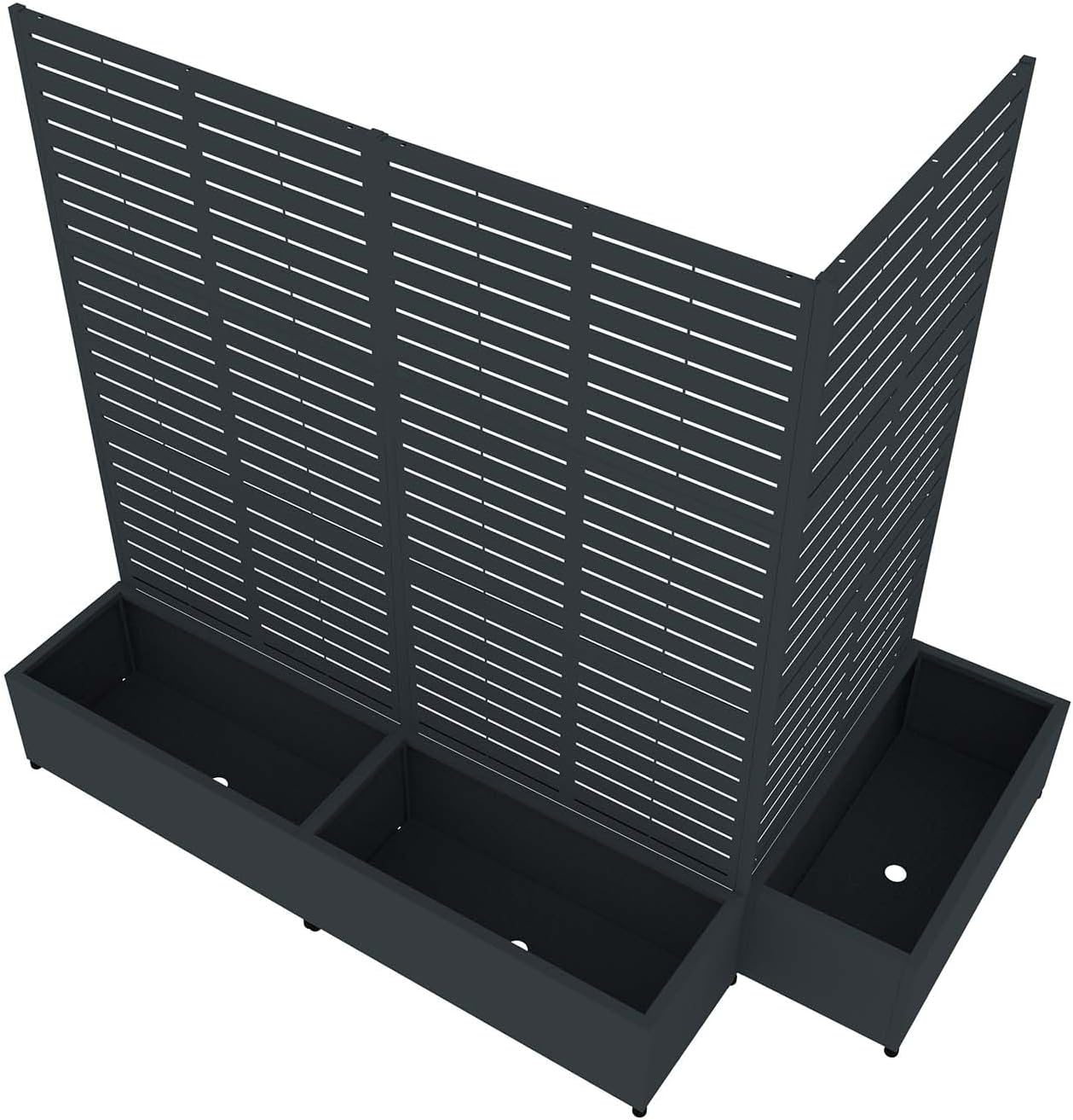 WESTMANN Dekora 1 Pflanzkasten mit Rankgitter | 90x40x180 cm | Metall | Sichtschutz & Rankhilfe | pulverbeschichteter Stahl | RAL 7016 | mit Entwässerung | wetterfest | inkl. Montagematerial