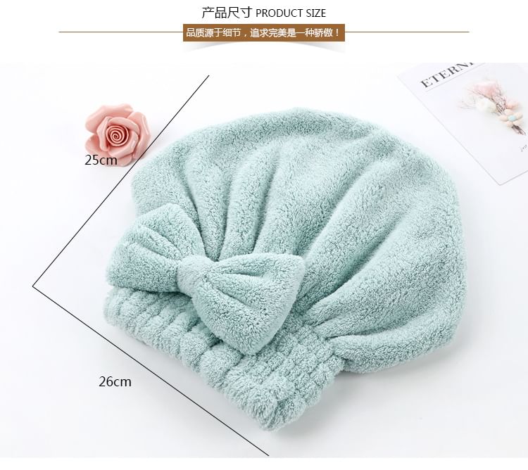 Eranso - Bow Coral Fleece Snel Droog Haarhanddoek