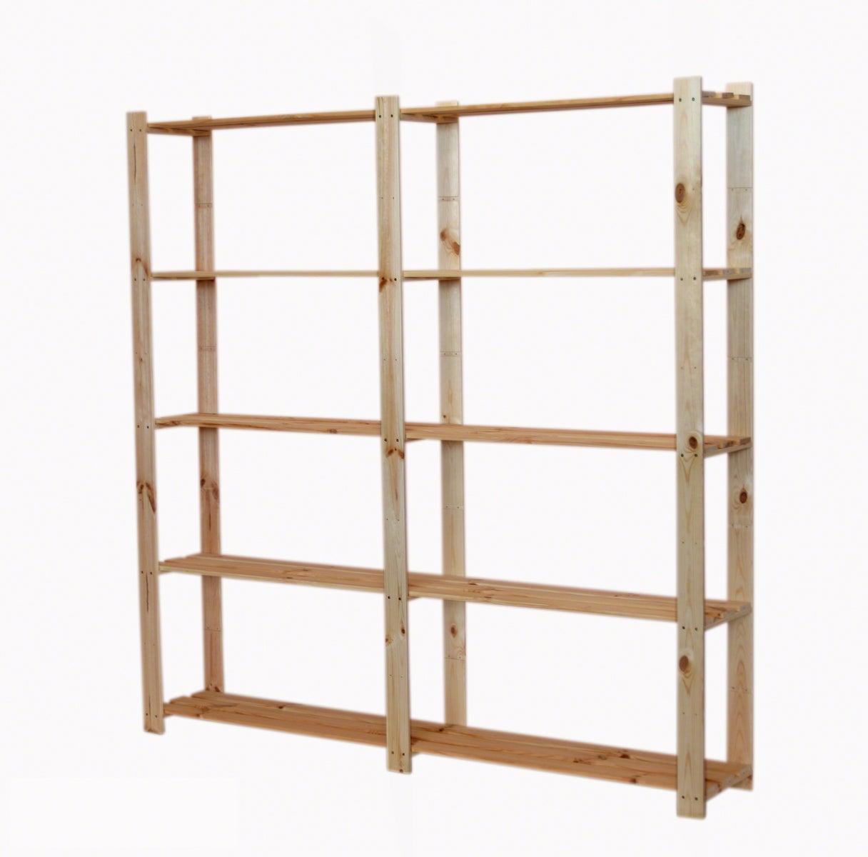 PROREGAL Pinepeak Houten Plank HxBxD 170 x 170 x 28 cm 5 Planken 1,2 cm Dik Dennenhout Natuurlijk