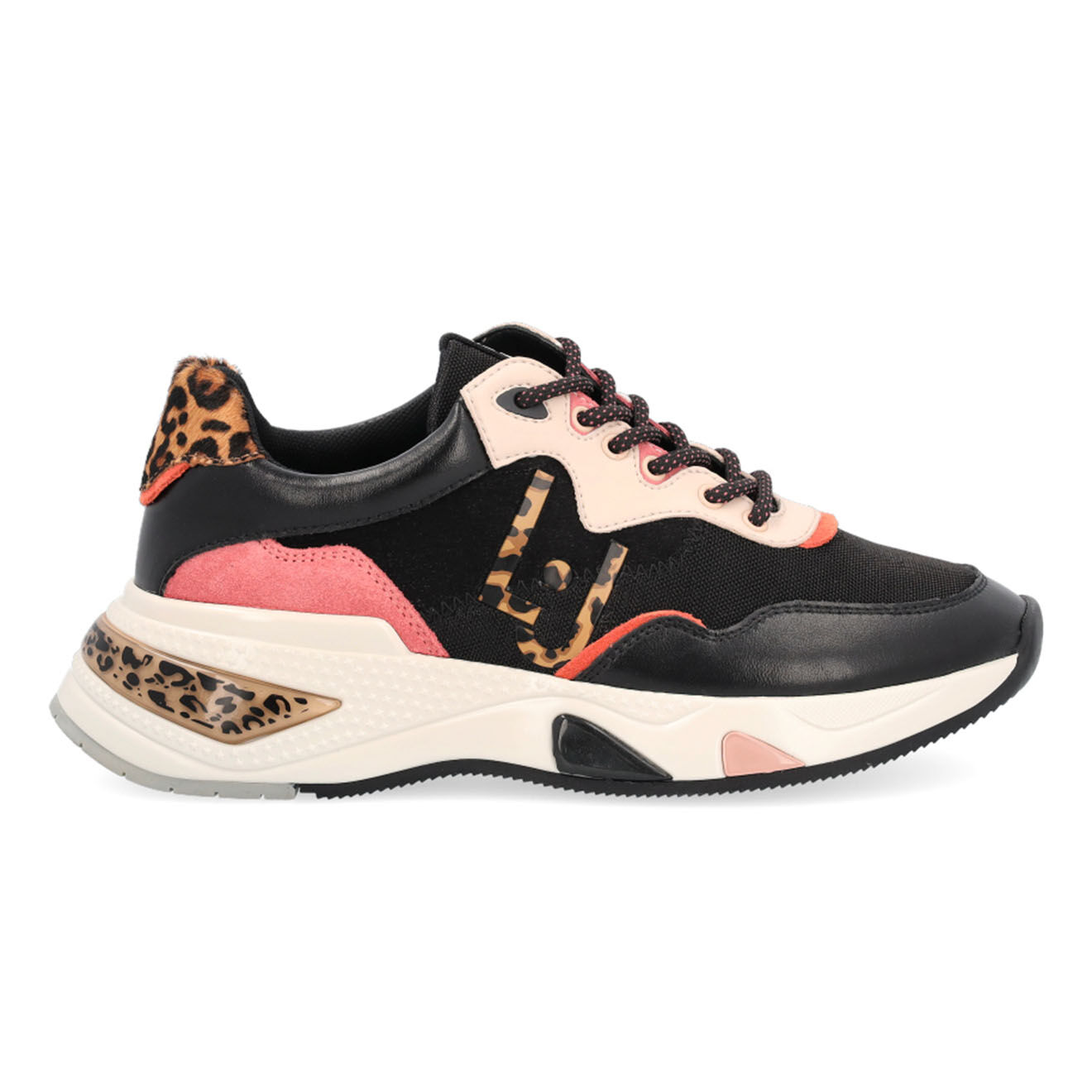 Liu-Jo Sneakers Hana noir/rose/léopard