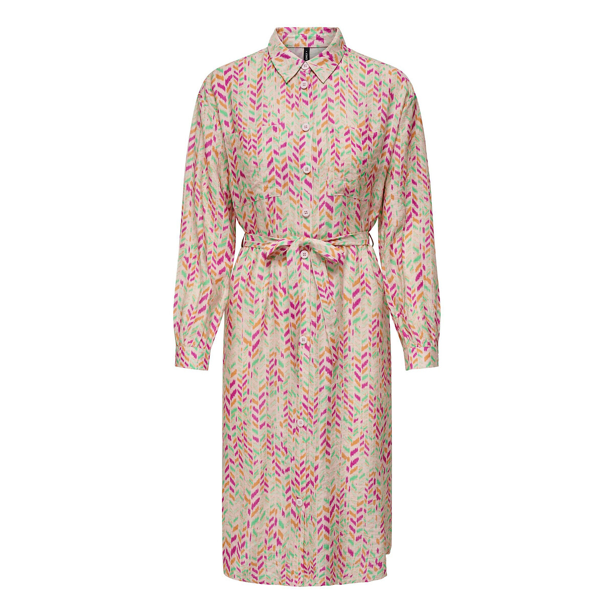 SOMENTE<br>Vestido camisa estampado