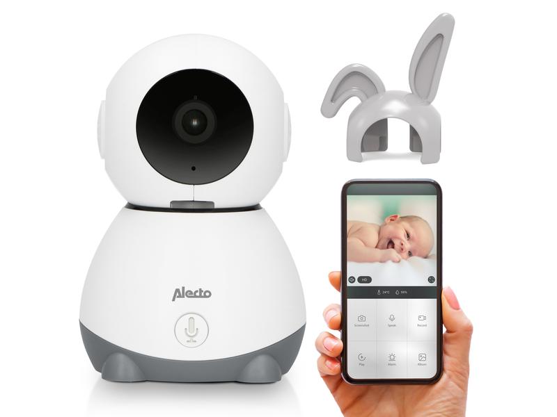 Alecto Video-Babyphone Smartbaby 10 Weiss/Grau WLAN-Babyphone mit Kamera