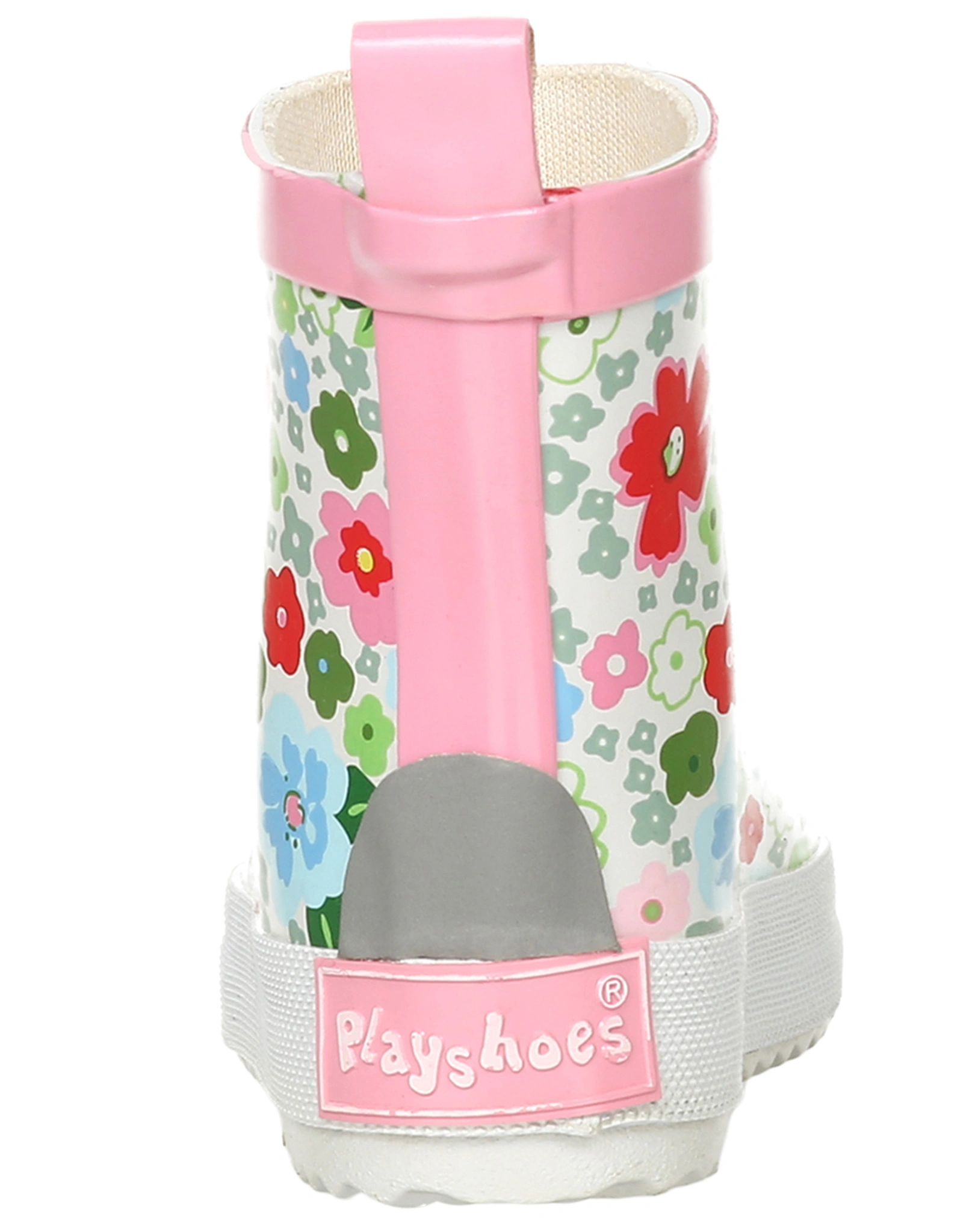 Gummistiefel BLUMEN halbhoch in weiß/bunt