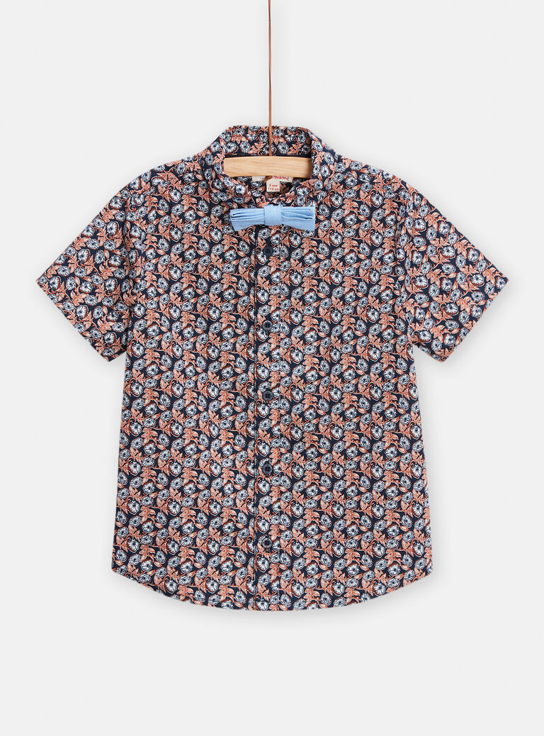 Chemise imprimé fleuri avec nud papillon pour garçon