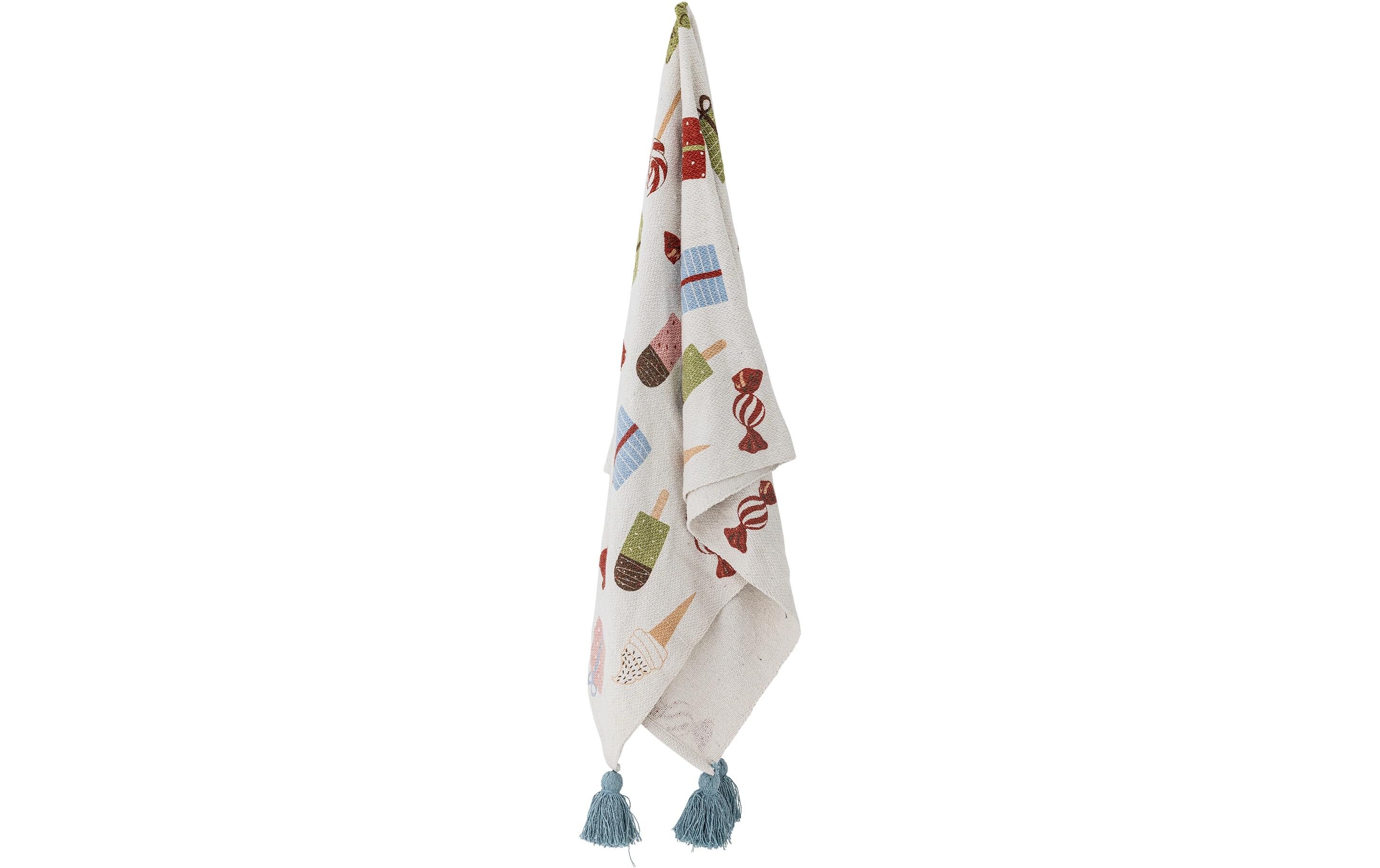 Kuscheldecke Sweets 160 x 130 cm, NaturDecke zum Kuscheln aus recycelter Baumwolle