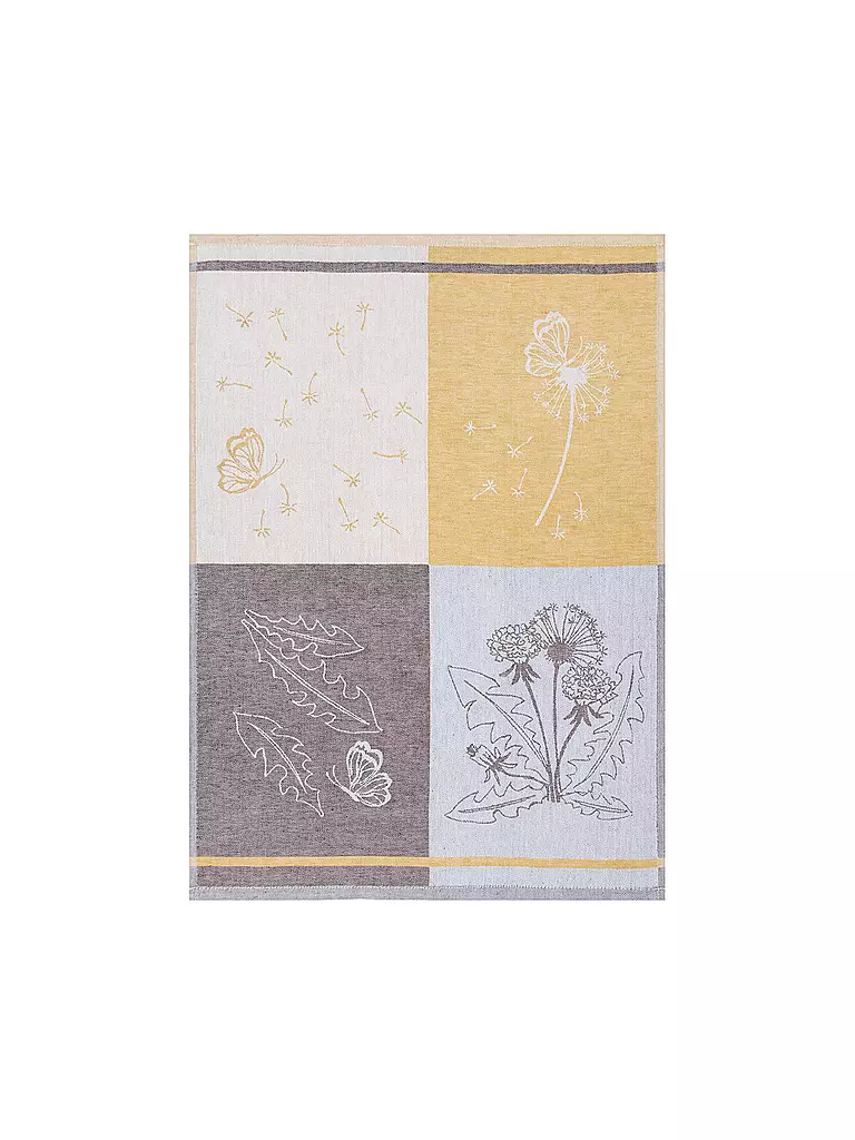 KRACHT Halbleinen Jacquardtuch 3er Pkg Pusteblume bunt