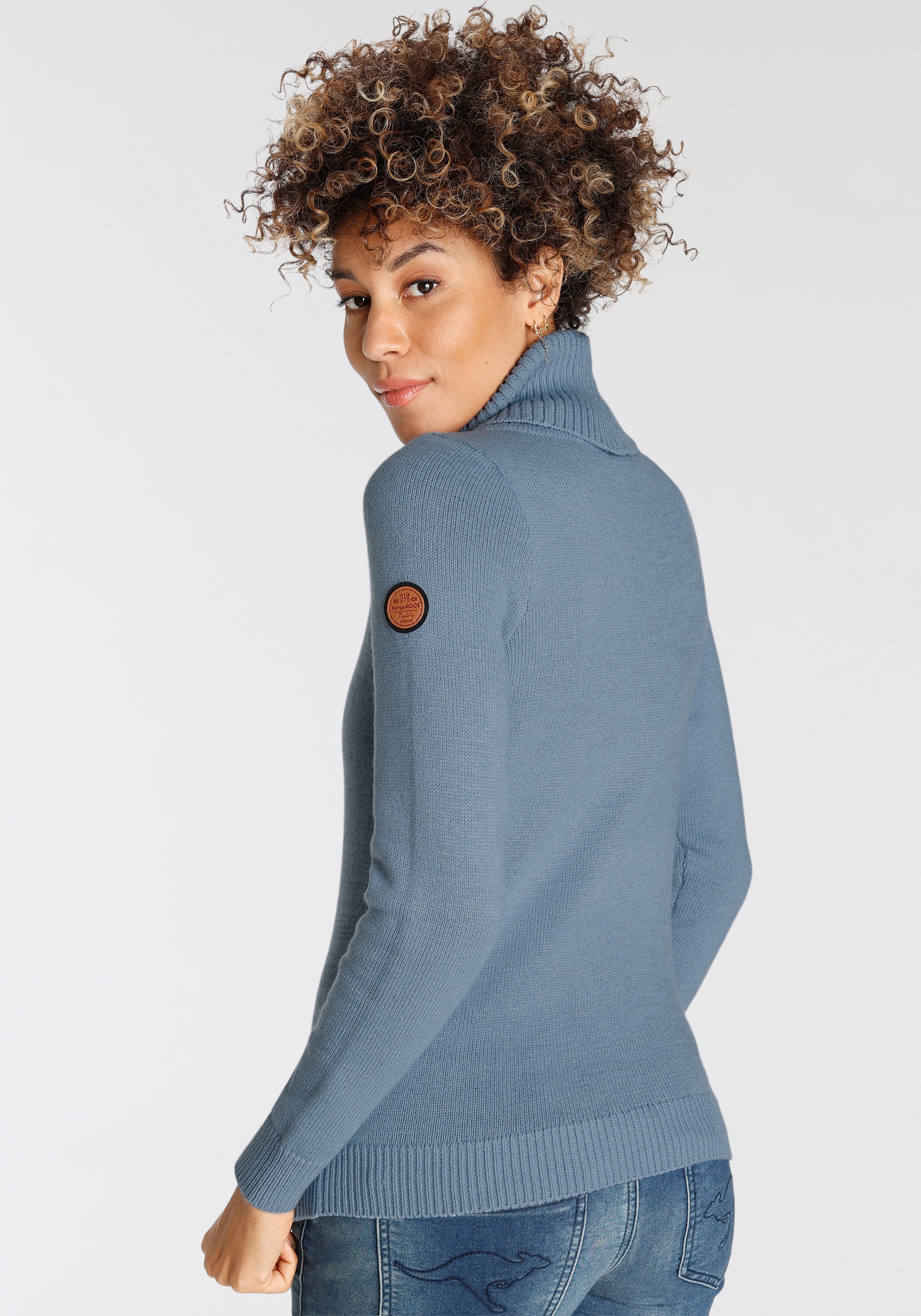 KangaROOS Rollkragenpullover , mit tollem Zopf-Strickmuster