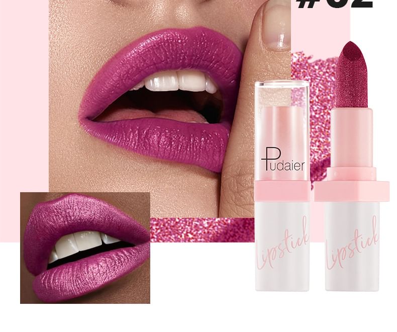 Pudaier - Glanzende metallic parelmoer lippenstift - 10 kleuren