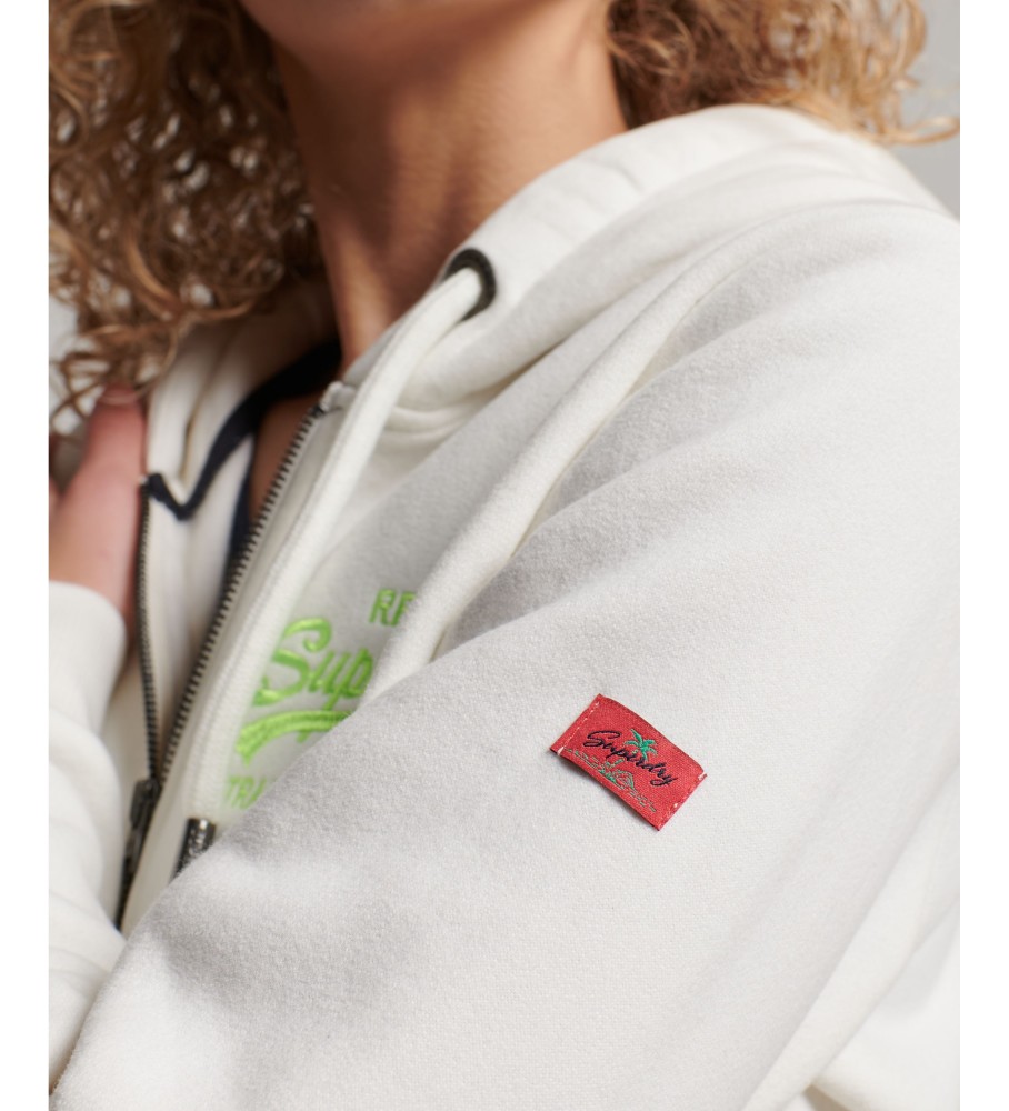 Superdry Vintage Logo Neon Gray Zip-Up Hoodie